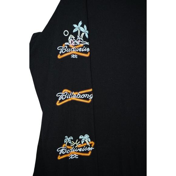 Billabong x Budweiser Long Sleeve Black Logo Tee – Size Medium - Picture 3 of 5